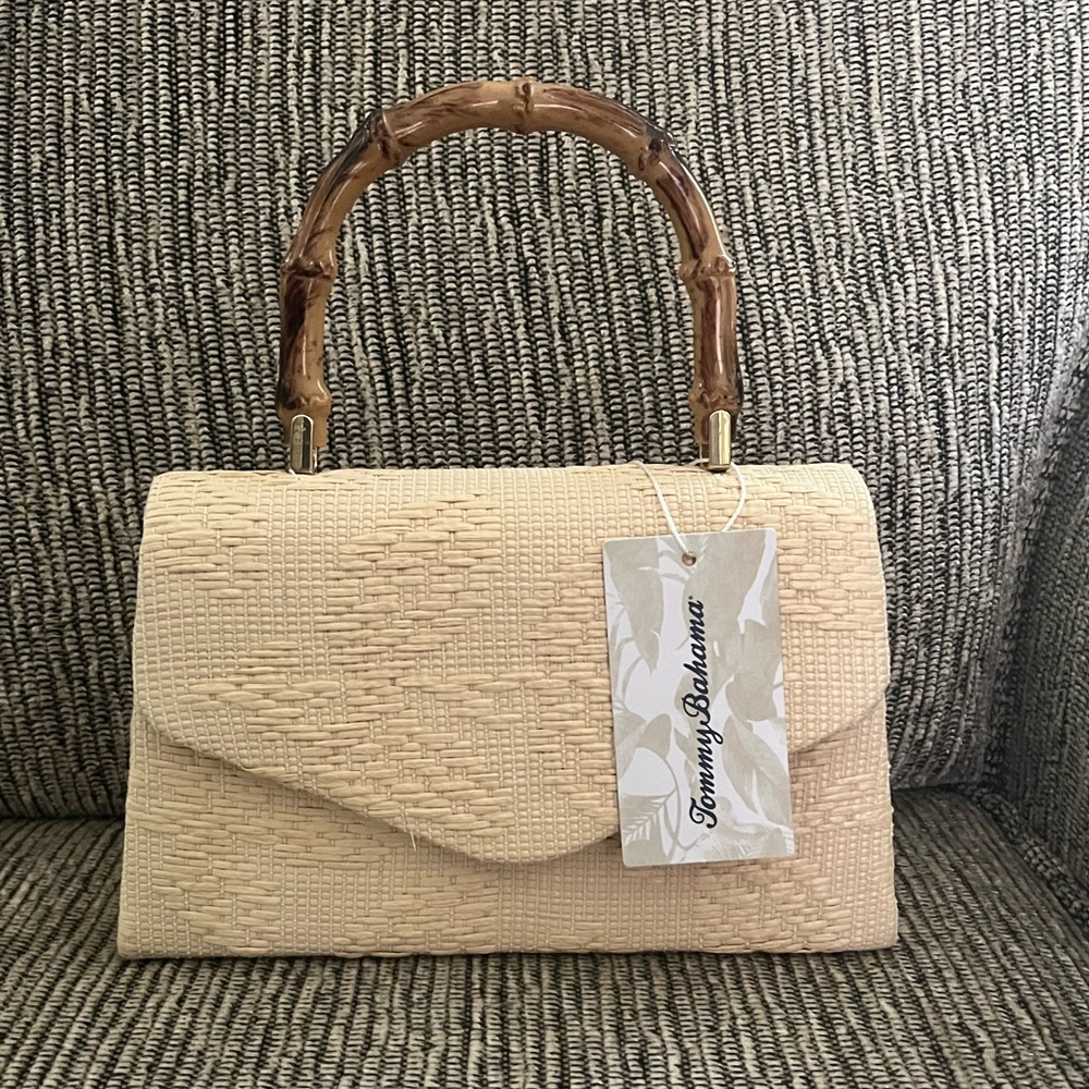 Tommy Bahama Cream Bamboo-Handle Women’s Handbag